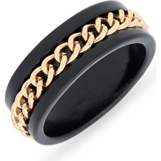 Steve Madden Mens Chain Bit Ring in Two-Tone at Nordstrom Rack, Size Large