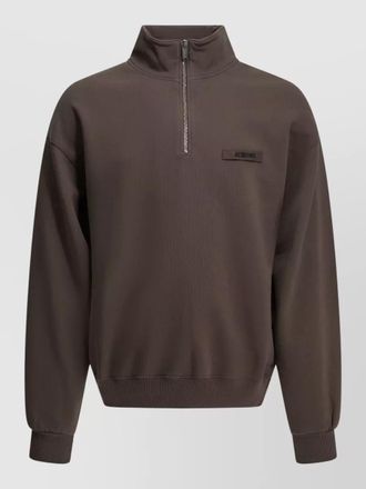 Jacquemus cotton hooded half zip sweatshirt