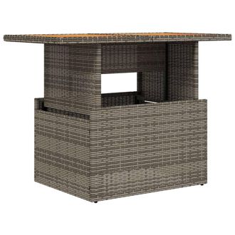 vidaXL Mesa De Jard&iacute;n Rat&aacute;n Pe Y Madera De Acacia Gris 100x55x73 Cm Vidaxl