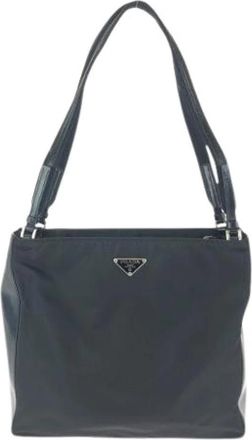 Prada Pre-owned Tessuto Nylon Schoudertas - Dames - Vintage Schoudertas - Zwart - ONE Size - Nylon - Vintage