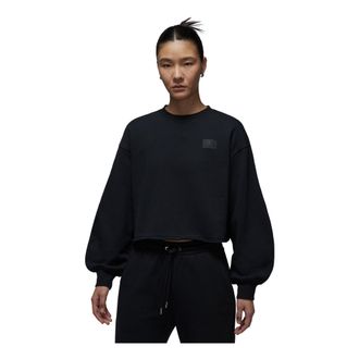 Nike Jordan (WMNS) Air Jordan Flight Fleece Mid-Length Crew Neck Sweatshirt Black IF1007-010