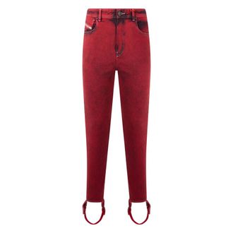 Diesel Skinny Jeans, female, Red, Size: W28 Ankle Jeans with Modern Rings