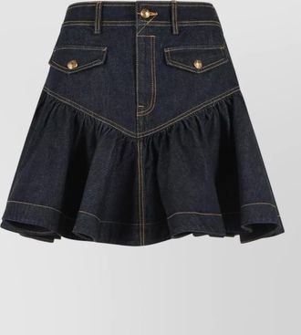 Zimmermann denim frill mini skirt