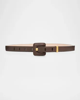 Balmain Anthem Wide Leather Belt