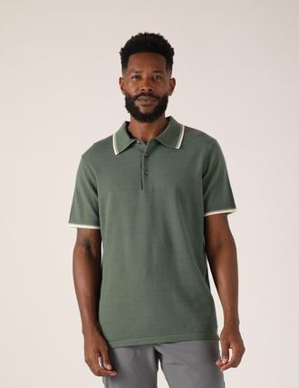 Glyder Elite Sweater Polo in Smoky Basil/white at Nordstrom, Size Xx-Large
