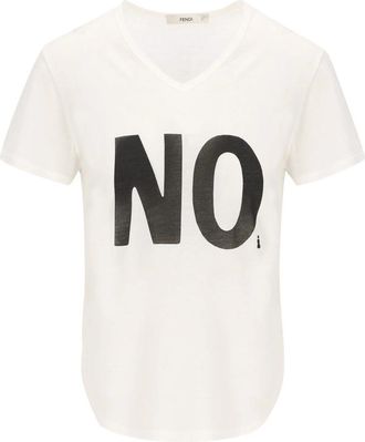 Fendi Ivory Jersey T-shirt With Noi Print