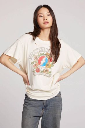 Chaser Floral Grateful Dead Tee In Ecru