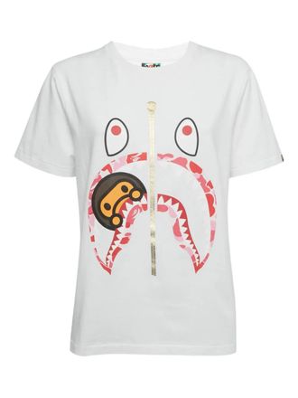 A Bathing Ape Baby Milo Shark-print cotton T-shirt - White