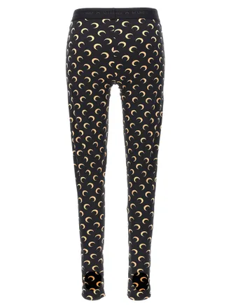 Marine Serre Moon-Printed Stretch Leggings - Black