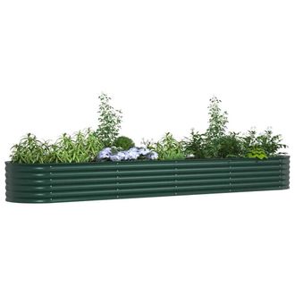 Berkfield Home Garden Raised Bed Green 400x80x44 cm Galvanised Steel | Size: 400 x 80 x 44 cm