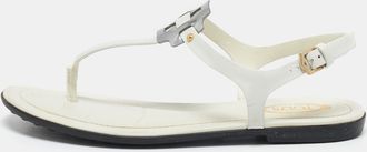 Tod's Tods White Leather Thong Slingback Flat Sandals
