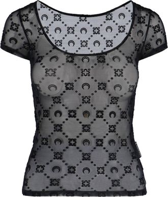 Marine Serre T-Shirt Moonogram Mesh Flock