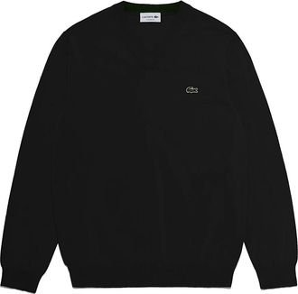 Lacoste Elegante Jersey met V-hals - Heren - V-hals truien - Zwart - S - Katoen - Truien & Vesten