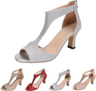 Generic Womens Sandals with Heel Summer Comfortable Hallux Valgus High Heels Shoes Open Slingback Pumps Elegant and Comfortable Sandals Bridal Shoes Wide H Sa