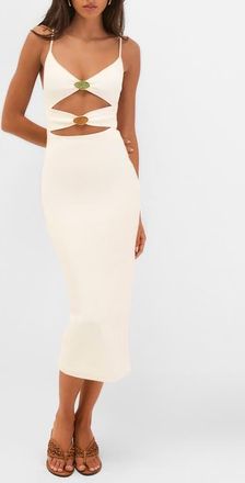 Vix Petra Cutout Cover-Up Maxi Dress in White at Nordstrom, Size Large