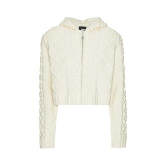 Rotate Rotate Birger Christensen - Chaqueta punto de ochos con cremallera - Dames - Sweatshirts & Hoodies - Geel - Maat: XS Wol