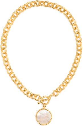 Karine Sultan Cabochon Pendant Necklace in White/gold at Nordstrom