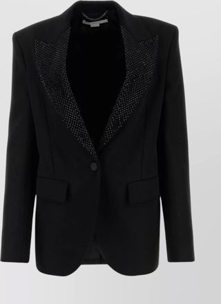 Stella McCartney wool rhinestone-embellished single-breasted blazer