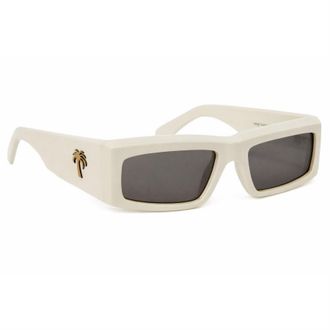 Palm Angels Mens Accessories Yreka Rectangle Sunglasses in White Dark Grey - One Size