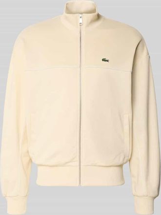 Lacoste Regular Fit Sweatjacke mit Baumwoll-Anteil in Beige Melange, Gr&ouml;&szlig;e XXXL