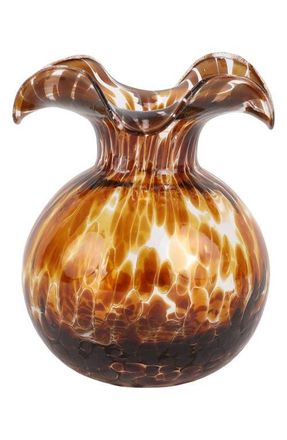 Vietri Hibiscus Glass Brown Tortoiseshell Bud Vase at Nordstrom