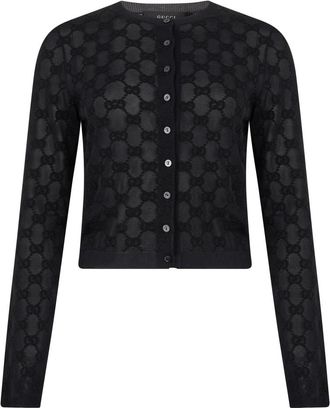 Gucci Fijne cr&ecirc;pe viscose cardigan - Dames - Vesten - Zwart - M - Truien & Vesten
