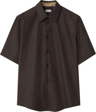 Burberry Camicia in cotone con ricamo - Marrone