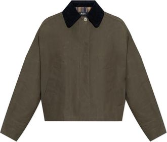 A.P.C. Jas met kraag - Dames - Zomerjassen - Groen - M - Katoen - Jassen