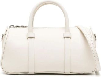 Longchamp Ecru Kalfsleren Schoudertas - Dames - Handtassen - Wit - ONE Size - Leer - Tassen