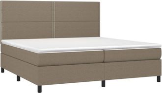 vidaXL Vidaxl - Cama Box Spring Colch&oacute;n Y Luces Led Tela Gris Taupe 200x200 Cm