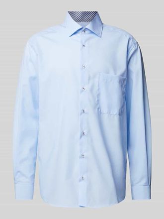 Eterna Comfort Fit Businesshemd aus Popeline in Bleu, Größe 44