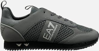 Emporio Armani Mens Black & White Laces Trainer - Dark Grey / Black - Size: 11