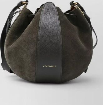 Coccinelle leather paneled bucket bag