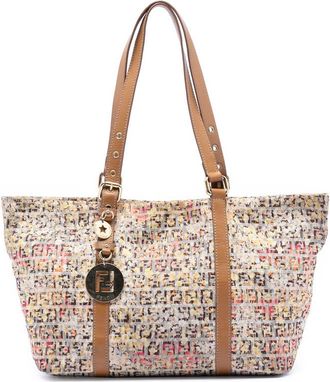 Fendi Pre-owned Fendi Zucchino Canvas Floral Superstar Tote Ladies 8BH215-FCF118-2550