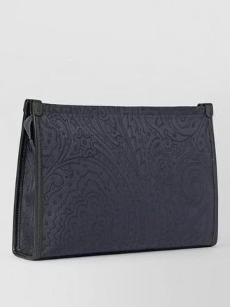 Etro nylon jacquard clutch pouch paisley pattern