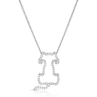 Roberto Coin Diamond Dog Pendant Necklace in White Gold at Nordstrom, Size 18