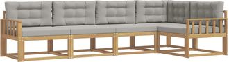 vidaXL Conjunto De Sof&aacute;s De Exterior 4 Uds. Blanco Y Gris Claro Vidaxl