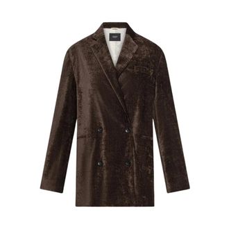 Seventy Chaqueta de terciopelo de doble botonadura - Jackets - Mujer - Marr&oacute;n - 2XS