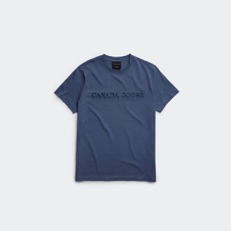 Canada Goose Emersen Embroidered T-Shirt (Men, Ozone Blue, XXXL)
