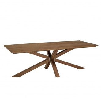 Macabane Mesa de comedor rectangular de madera teca reciclada de 240 cm
