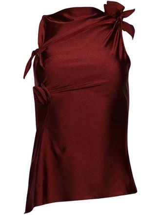 Coperni asymmetric flower top - women - Polyamide/Elastane - L - Red