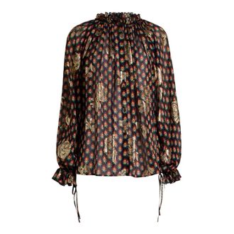Etro Etro, Blouses, female, Multicolor, Size: M Shirt with ruffles and laces