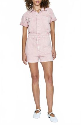 Pistola Denim Campbell Aviator Romper In Rose Quartz