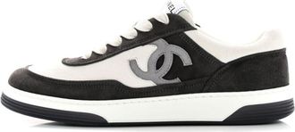 Chanel CC panelled suede sneakers - women - Kid Suede/Leather/Rubber - 41.5 - Black