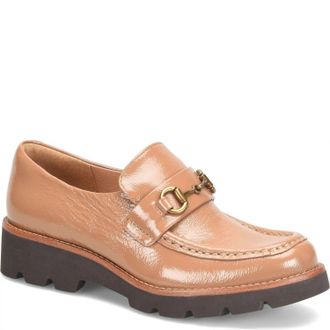 S&ouml;fft Womens Prewitt Horsebit Loafer In Desert Tan Patent