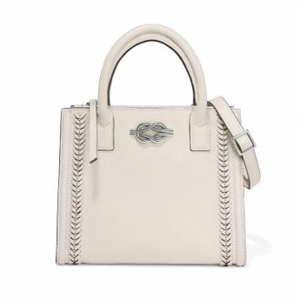 Brighton Womens Flemming Tote Bag In Beige / Silver
