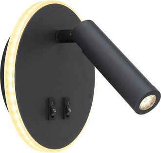 Globo Lighting aplique de pared - Many - negro - metal - Ø 15cm - LED