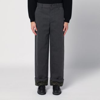 Burberry Black trousers with Check pattern lapels