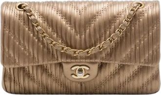 Chanel Pre-owned Classic Flap Schoudertas - Dames - Vintage Schoudertas - Bruin - ONE Size - Leer - Vintage