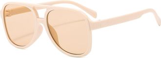 Generic Mens Outdoor Vacation Sunglasses Sports Women Commuter Sun Glasses(Beige)